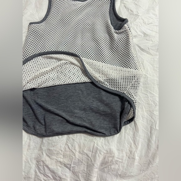 Tween "Double Up" Tank Top - Reversible Gray & White Mesh - Picture 2 of 5